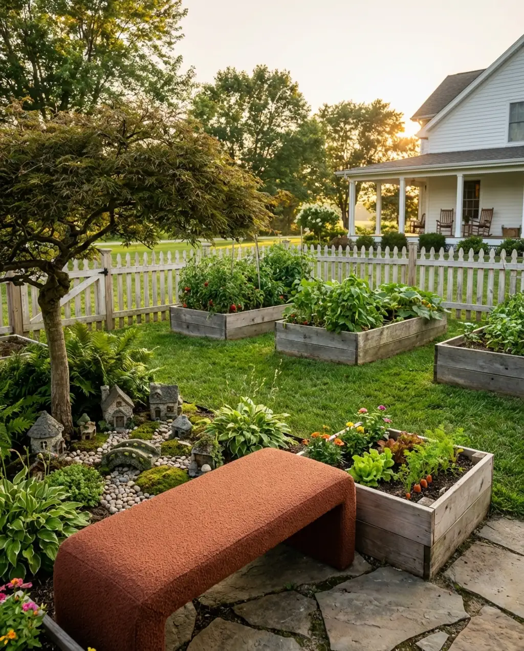 Home Garden with Dedicated Children's Plot and Fairy Garden