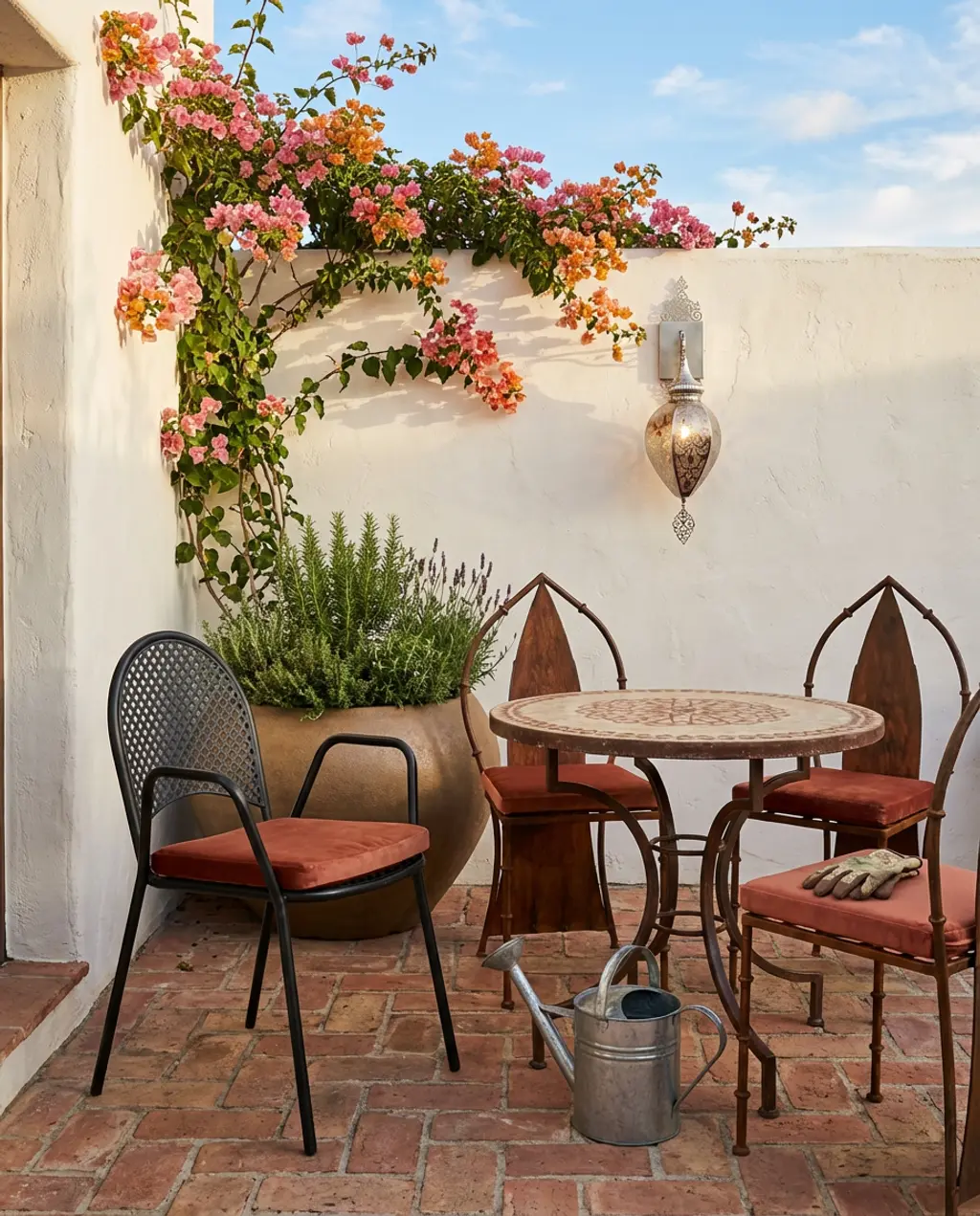 Exterior Courtyard with Wrought Iron Seating