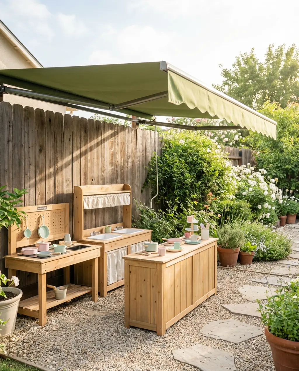 Shaded Outdoor Play Kitchen & Cafe