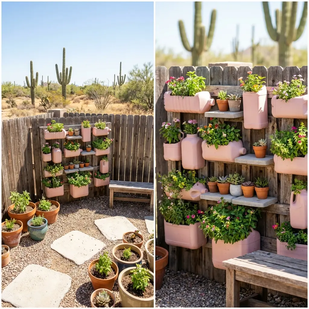 DIY Vertical Garden with Repurposed Plastics