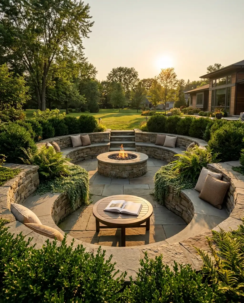 Tiered Garden Fire Pit Amphitheater