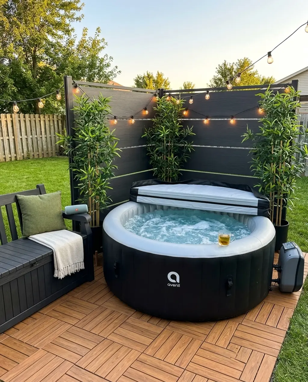 Compact Hot Tub Relaxation Zone