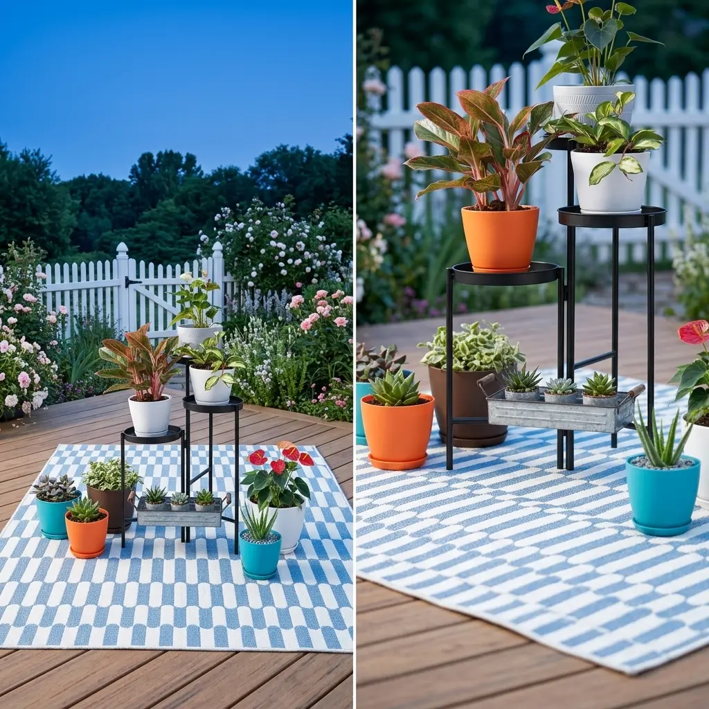 Potted Plants Grouping for Cottage Garden Style on a Deck