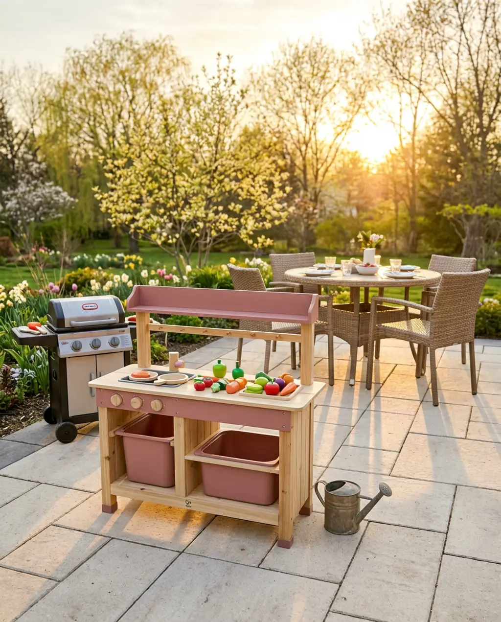 Outdoor Kitchenette & BBQ Station for Imaginative Cooking