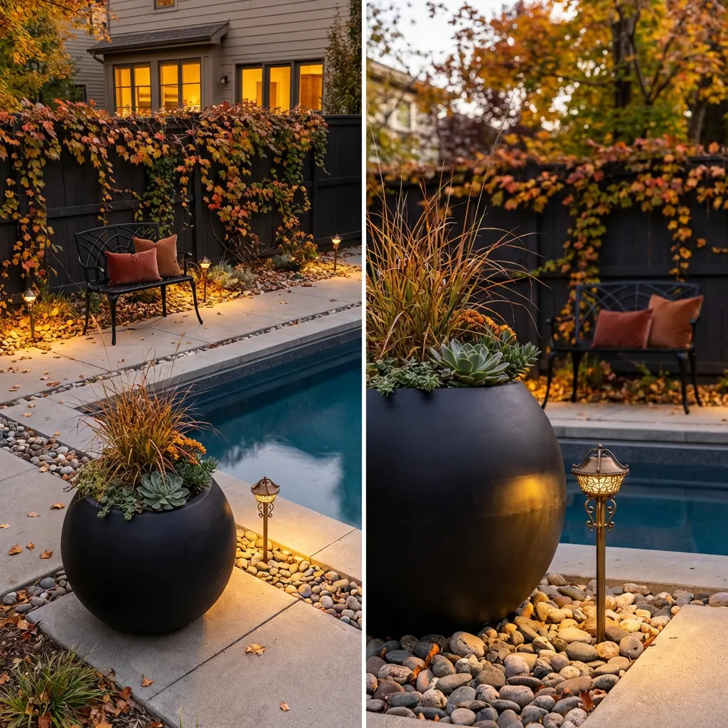 Urban Oasis with Reflecting Pool & Sculptural Planters