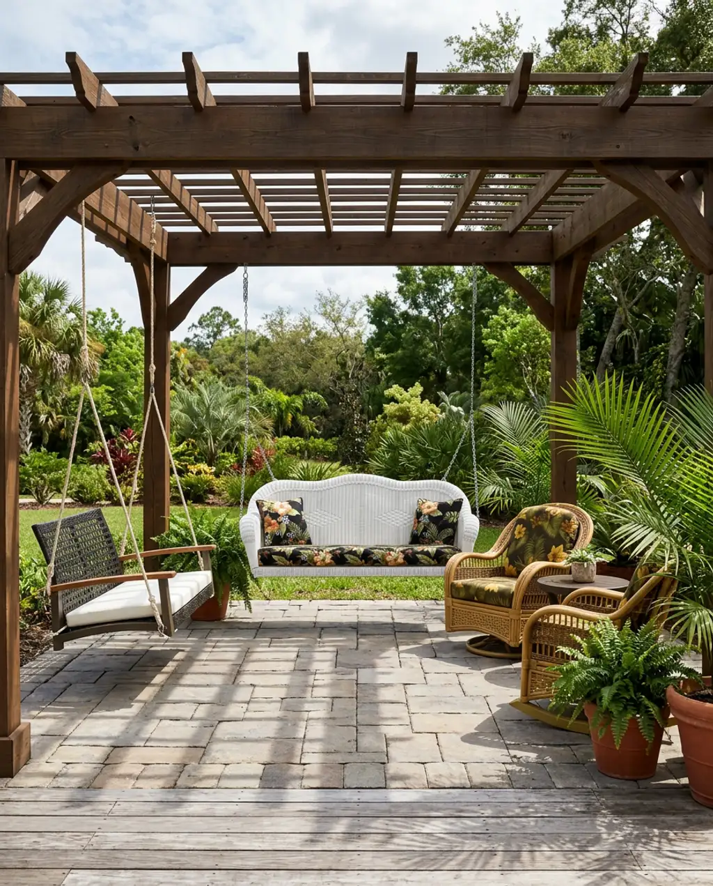 Covered Patio with Traditional Southern Charm — Luxury Version