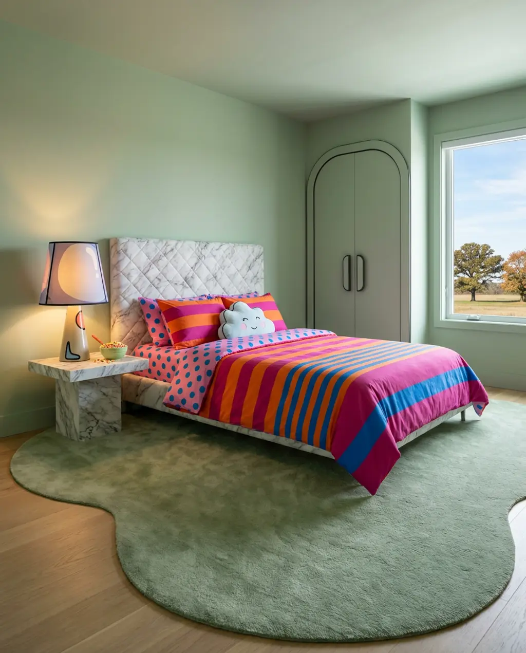 Bloxburg Aesthetic: Vibrant Cartoon Spring Bedroom