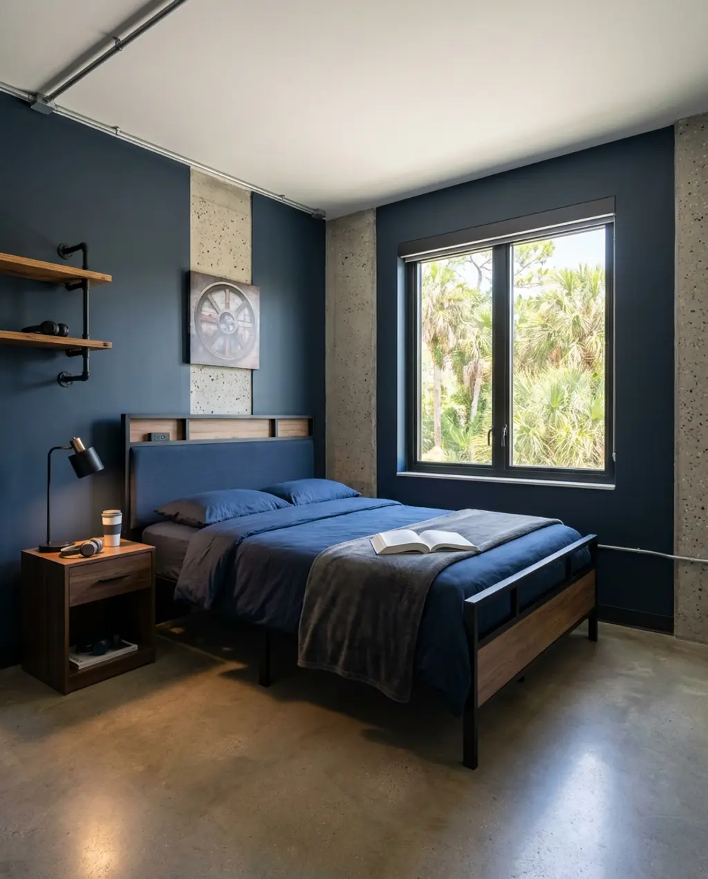 Industrial Chic Dorm with Exposed Metal — Budget Version
