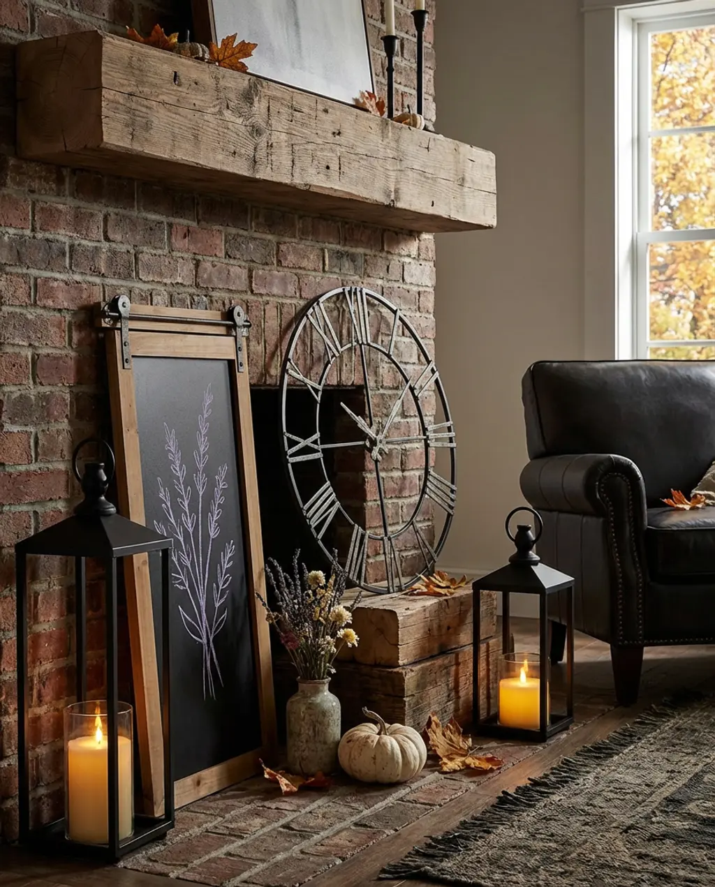 Industrial Farmhouse Mantle with Metal Grille and Rustic Wood 2026