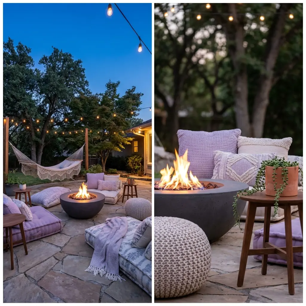 Boho Hammock & Fire Pit Lounge