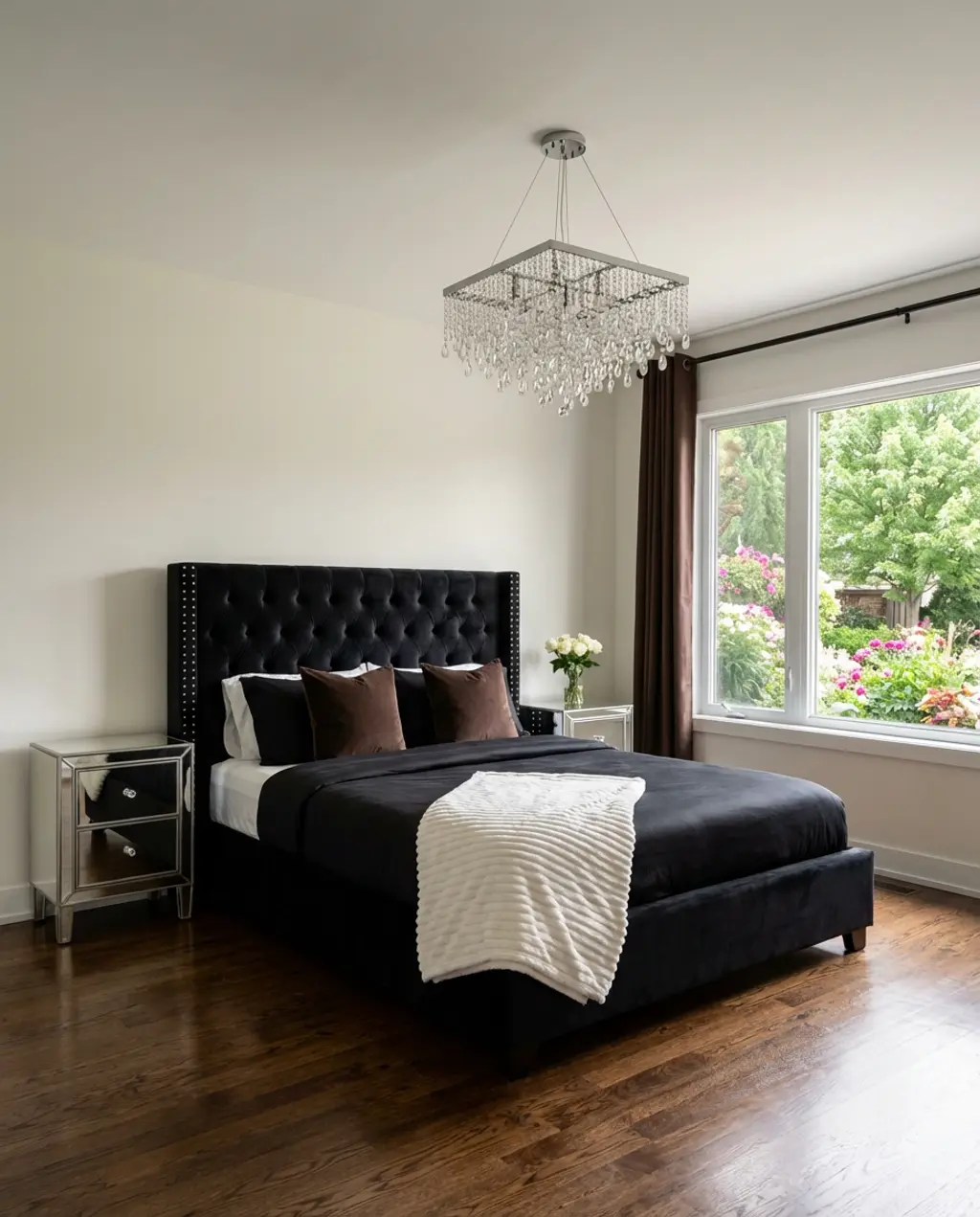 Glamorous Black & White Bedroom