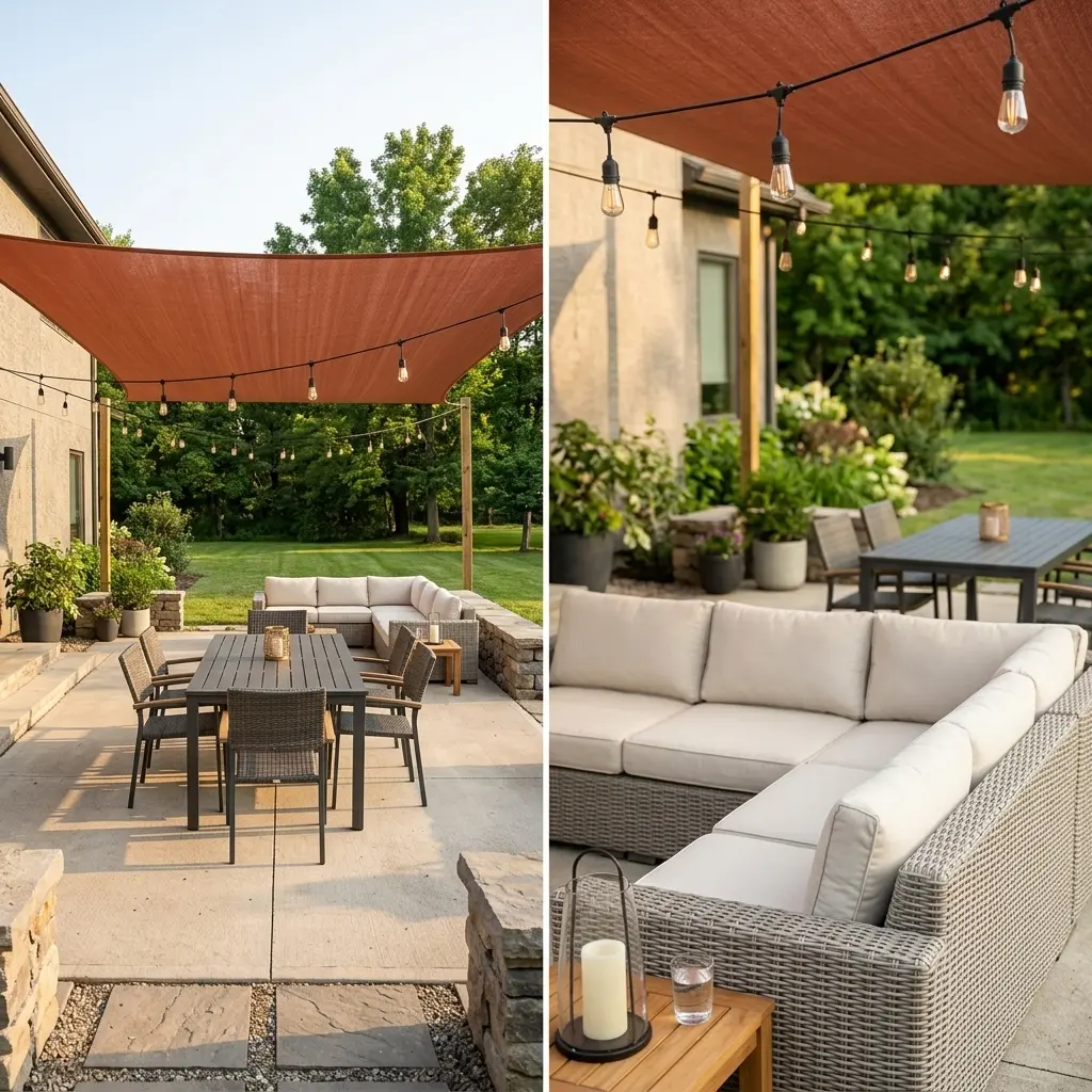 Overhead Canvas Tarp System for Large Patio Coverage