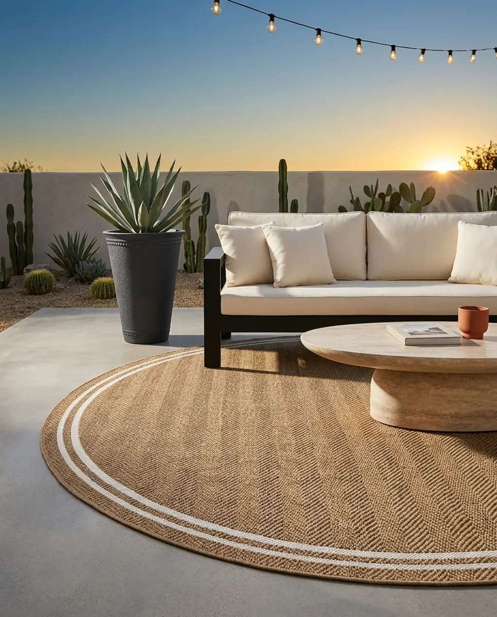 Minimalist Desert Landscape Outdoor Living Room — Budget Version