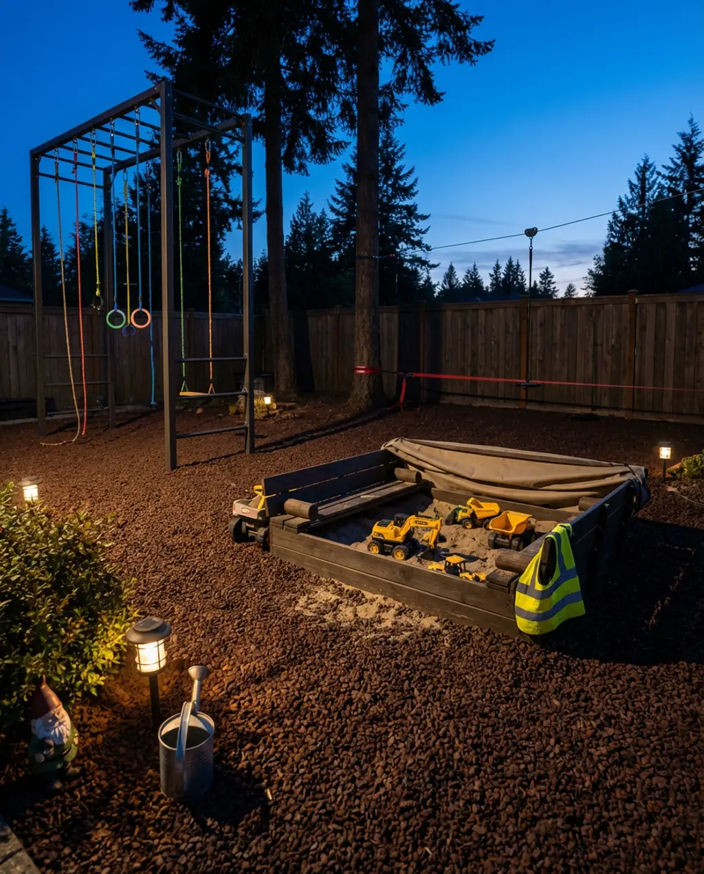 Outdoor Construction Pit with Diggers & Dump Trucks — Budget Version