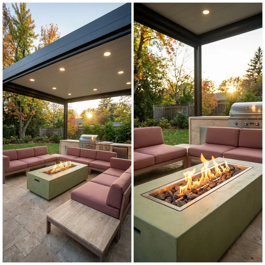 Covered Fire Pit & Grill Lounge for Entertaining