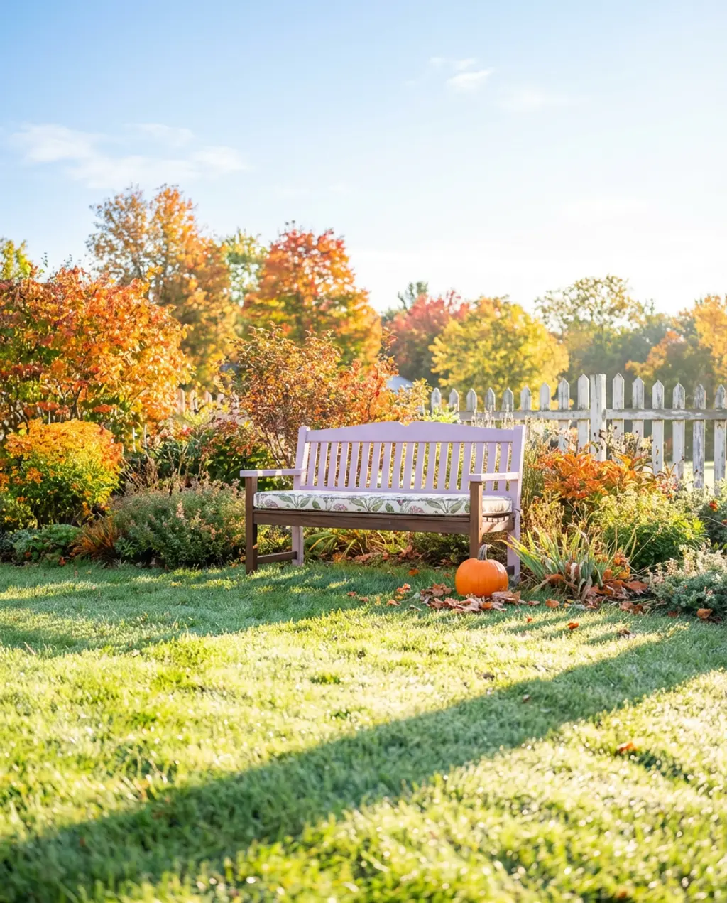 Vintage-Inspired Garden Bench with Botanical Prints