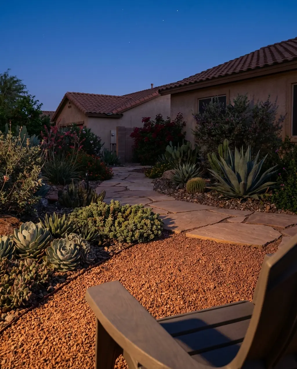Small Garden Layout with Water-Wise Xeriscaping & Drought-Tolerant Plants