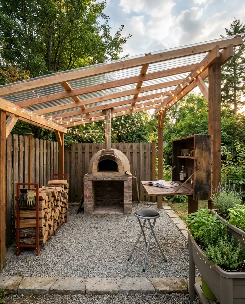 Budget Backyard Pizza Oven with Lean-To Roof — Luxury Version