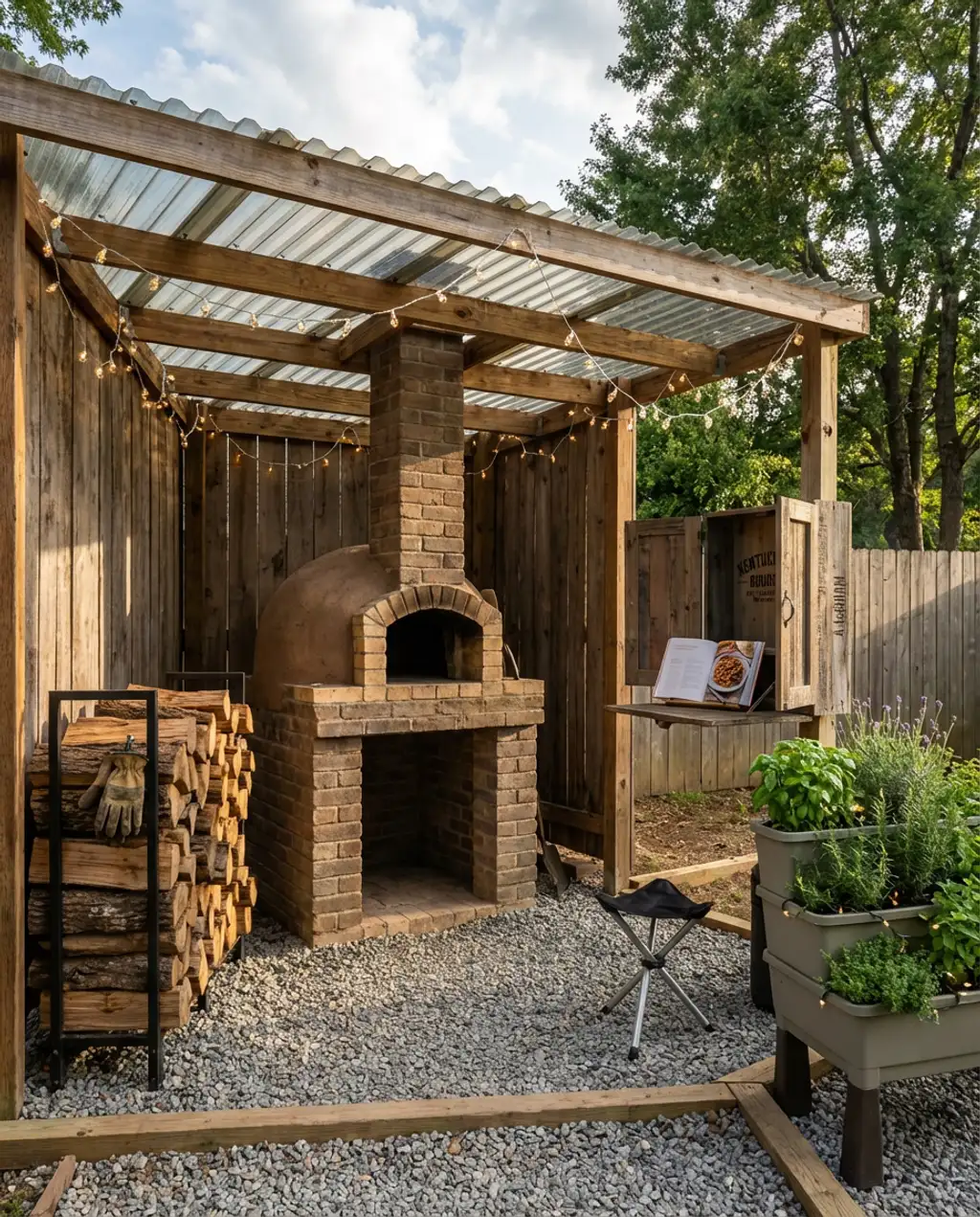 Budget Backyard Pizza Oven with Lean-To Roof — Budget Version