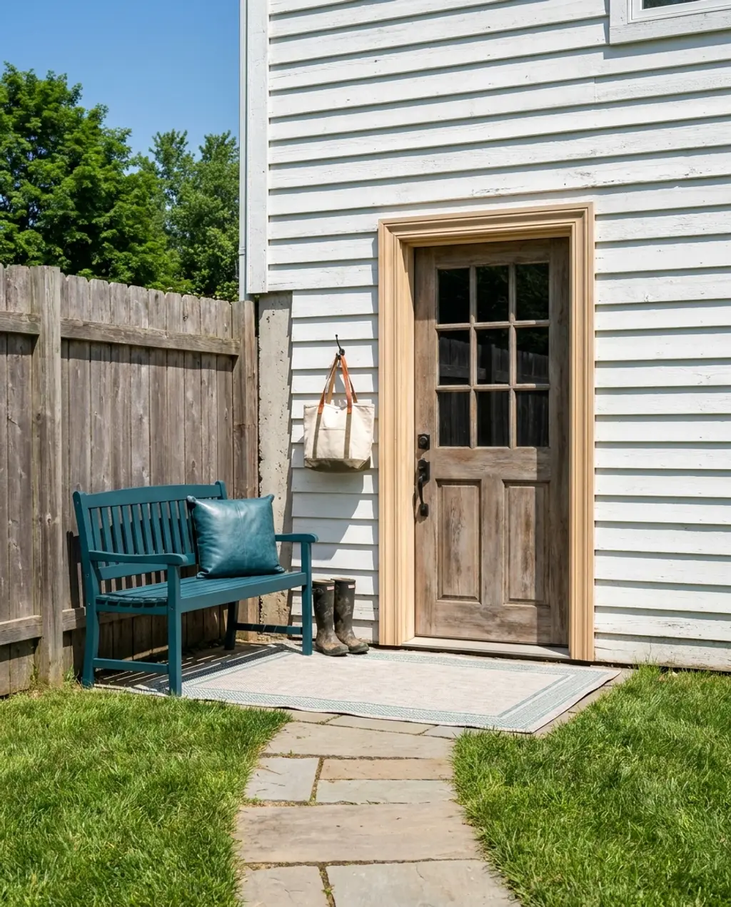 Basement Entrance with Functional Mudroom Elements
