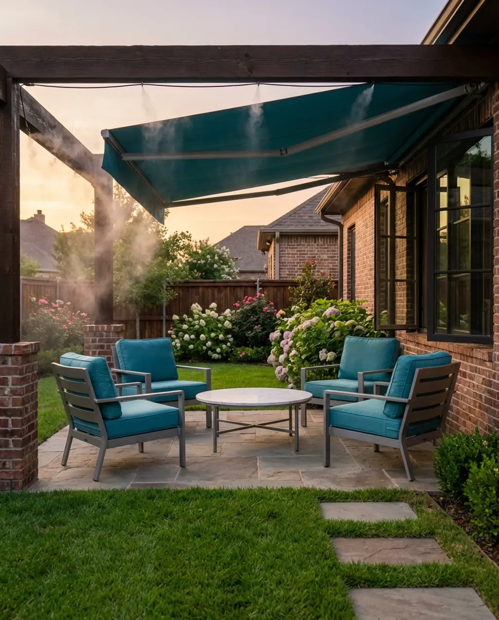 Enclosed Patio with Retractable Awning & Misting System