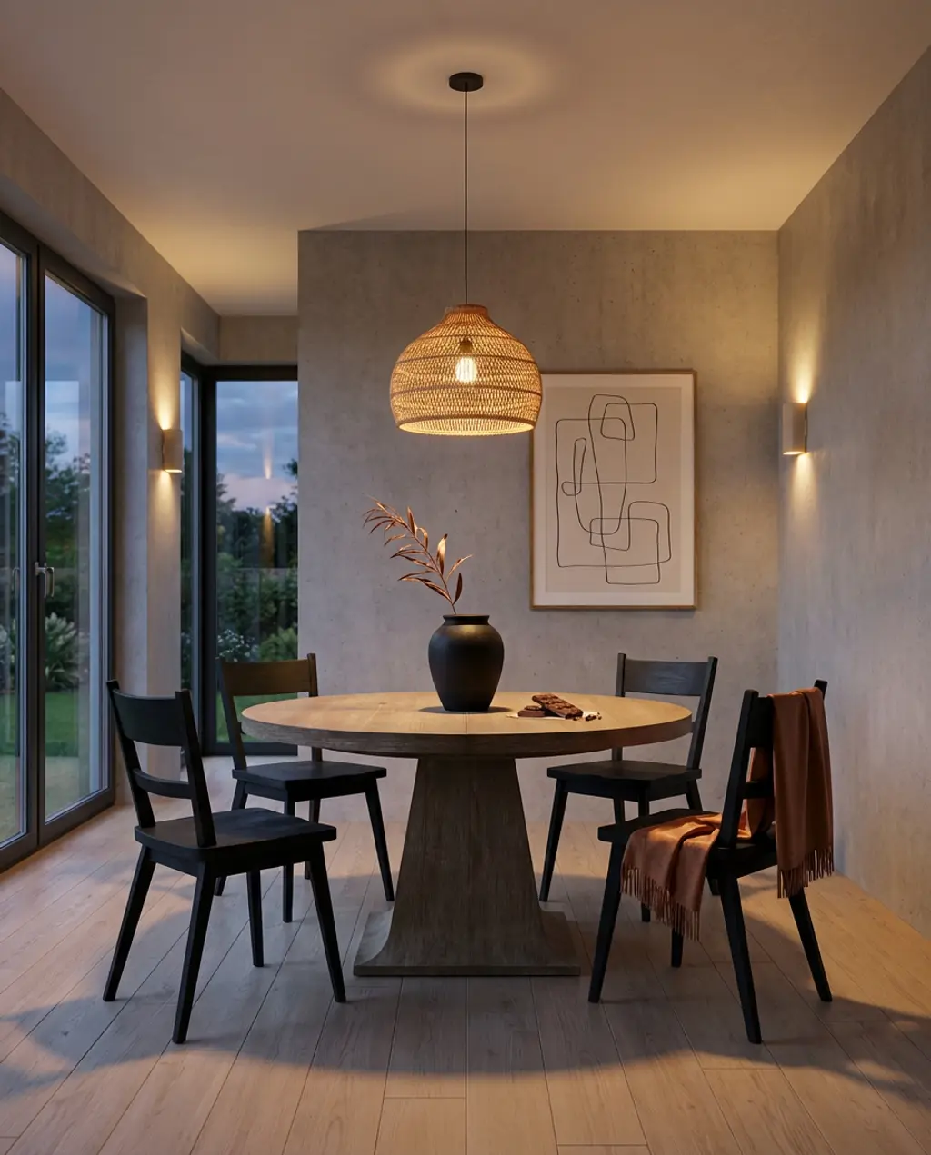 Sleek Black Dining Chairs in a Minimalist Scandinavian Home