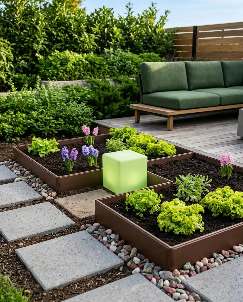 Minecraft-Inspired Pixelated Garden Beds