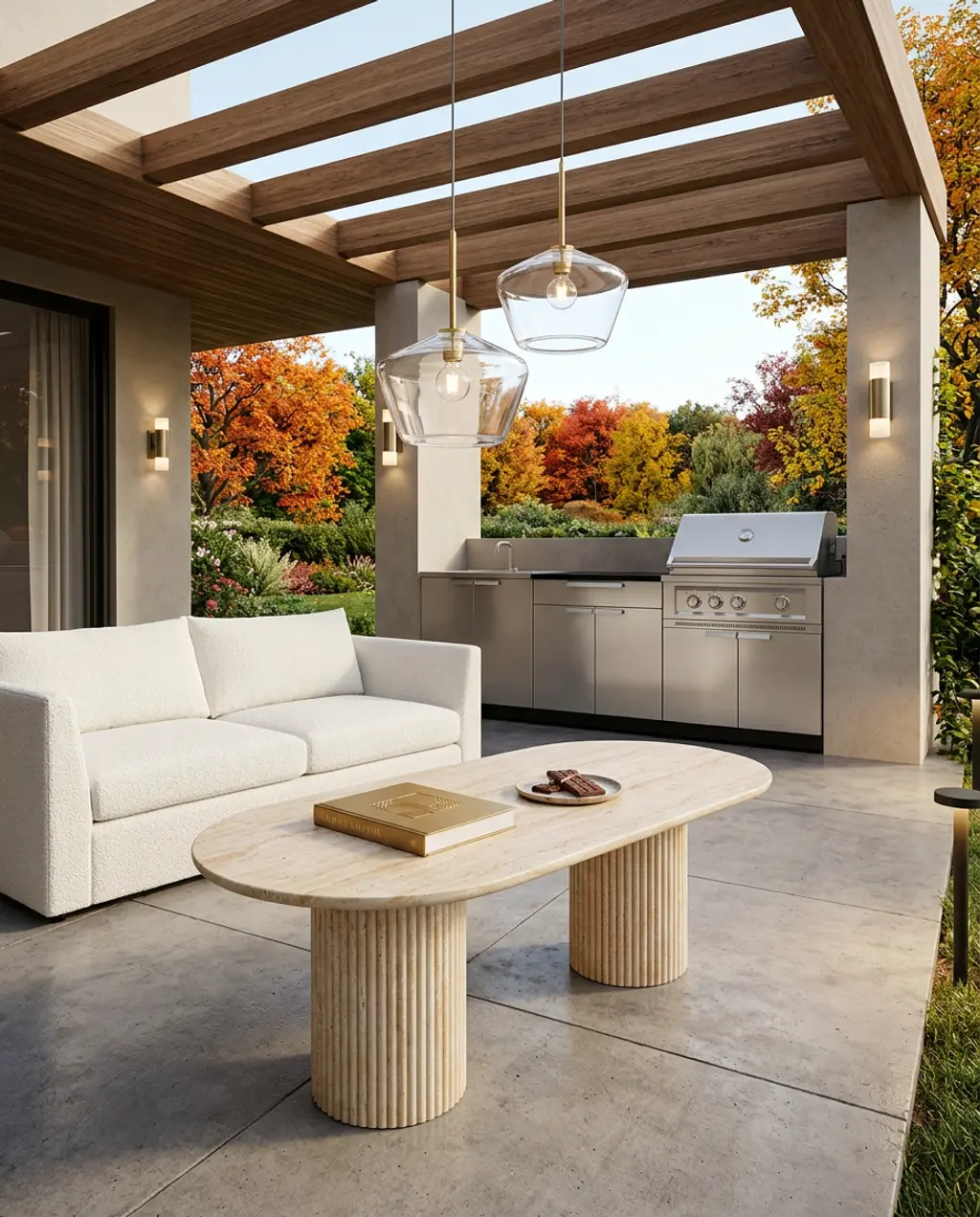 Luxury Outdoor Kitchen and Lounge Area