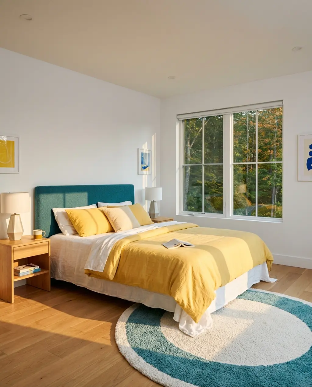 Fresh Spring Colour Schemes: Sunny Yellow & Crisp White Bedroom