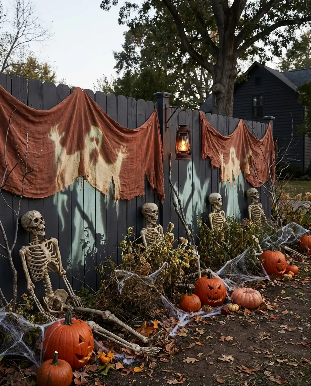 Halloween Haunted Fence with Spooky Projections — Luxury Version