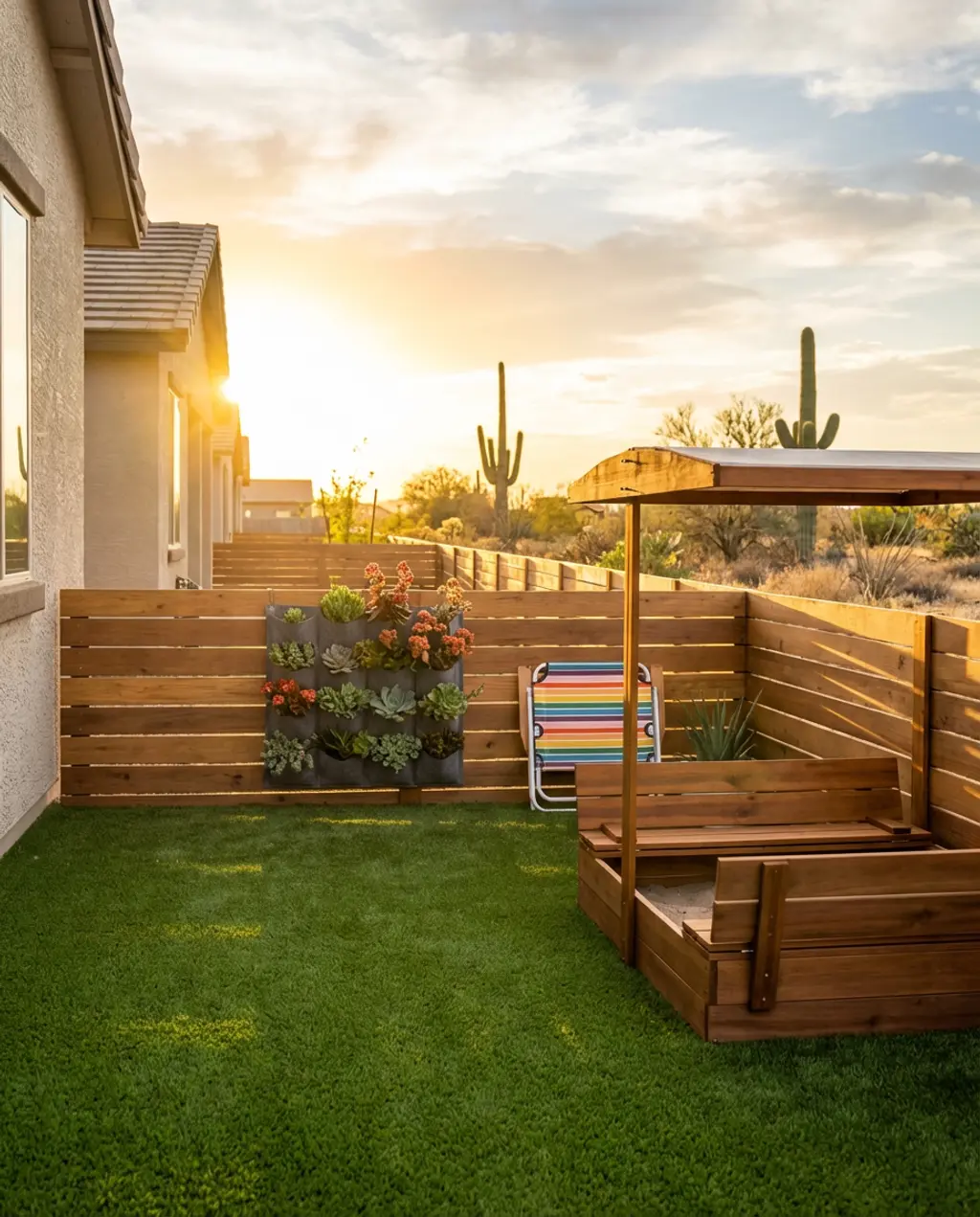 Tiny Backyard Oasis with Vertical Garden & Sandpit