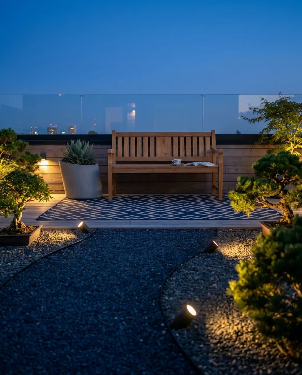Minimalist Japanese-Inspired Roof Deck Garden