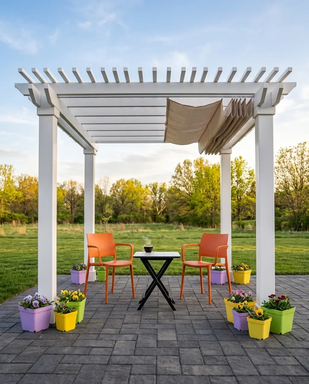 DIY PVC Pipe Pergola with Removable Fabric Cover