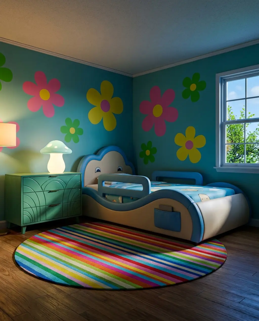 Bloxburg Aesthetic: Vibrant Cartoon Spring Bedroom