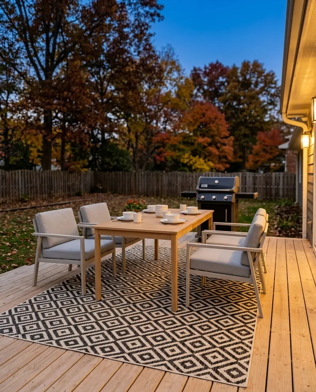 Scandinavian Minimalist BBQ Deck with Clean Lines