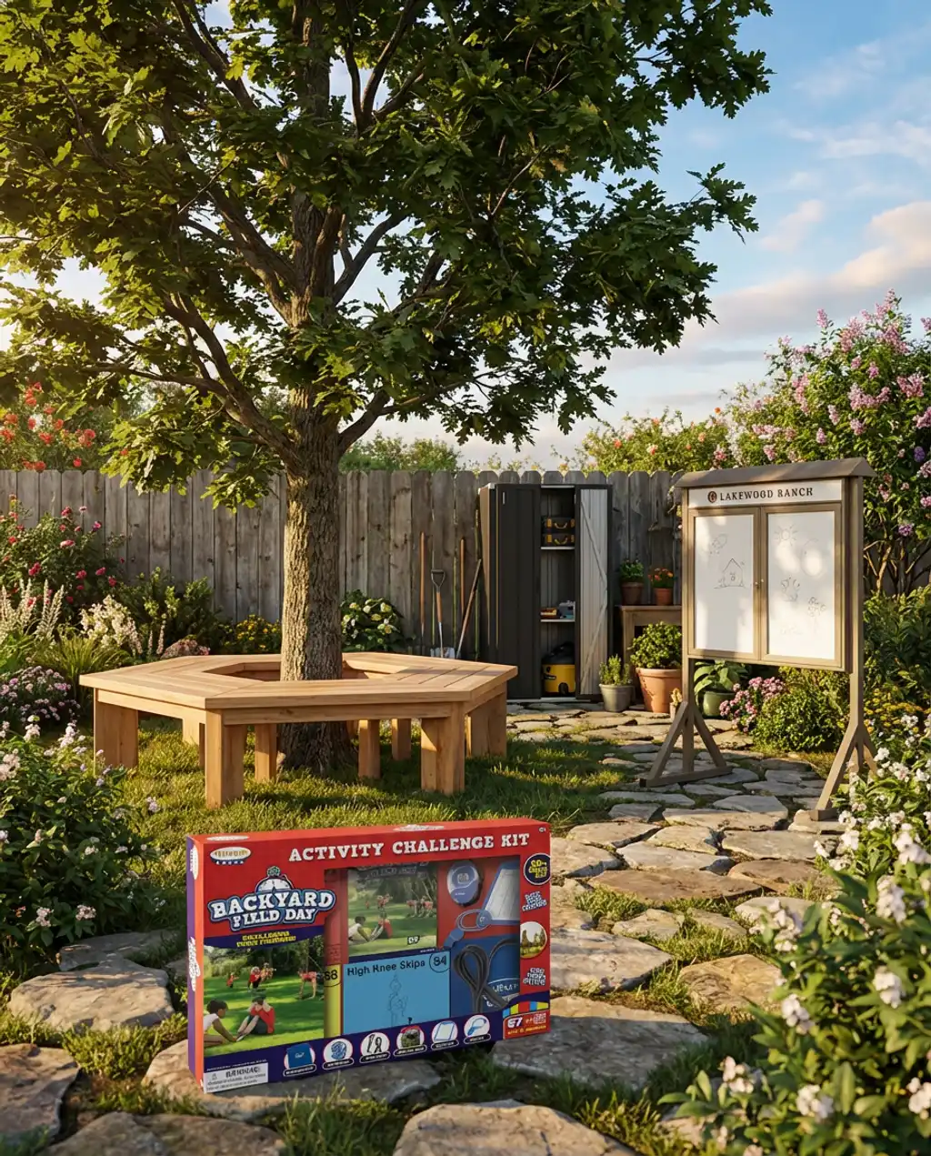 Outdoor Classroom with Whiteboard & Seating