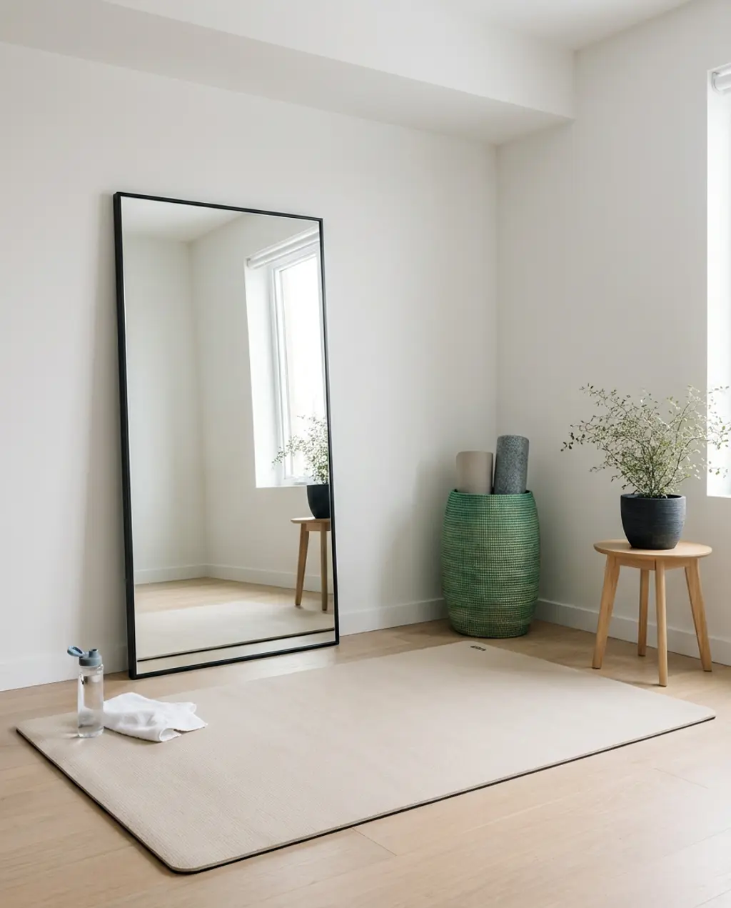 Minimalist Home Gym Area in a Small Apartment Corner