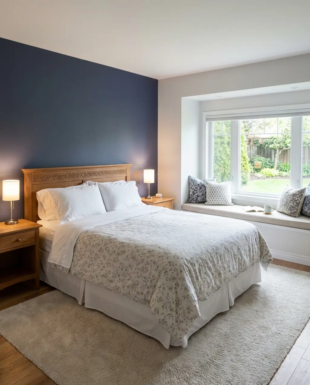 Cozy Spring Bedroom with a Window Seat Nook