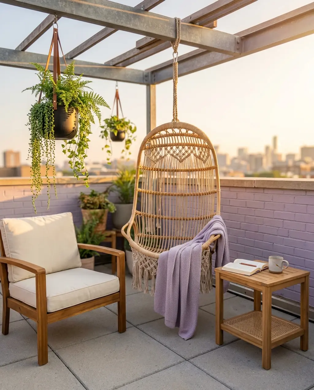 Bohemian Rooftop Hanging Swing Chair
