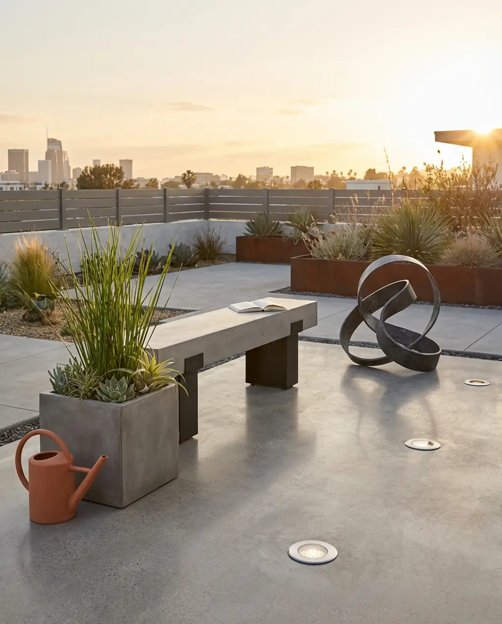 Contemporary Rooftop Sculpture Garden