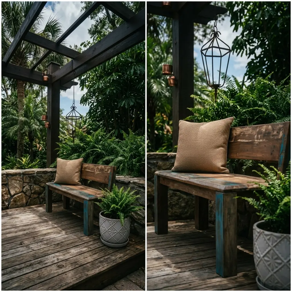 Cozy Outdoor Reading Nook with Rustic Details