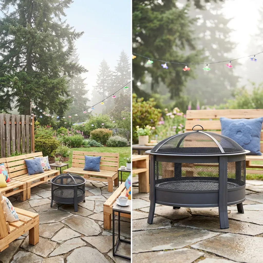 DIY Pallet Seating Fire Pit Area