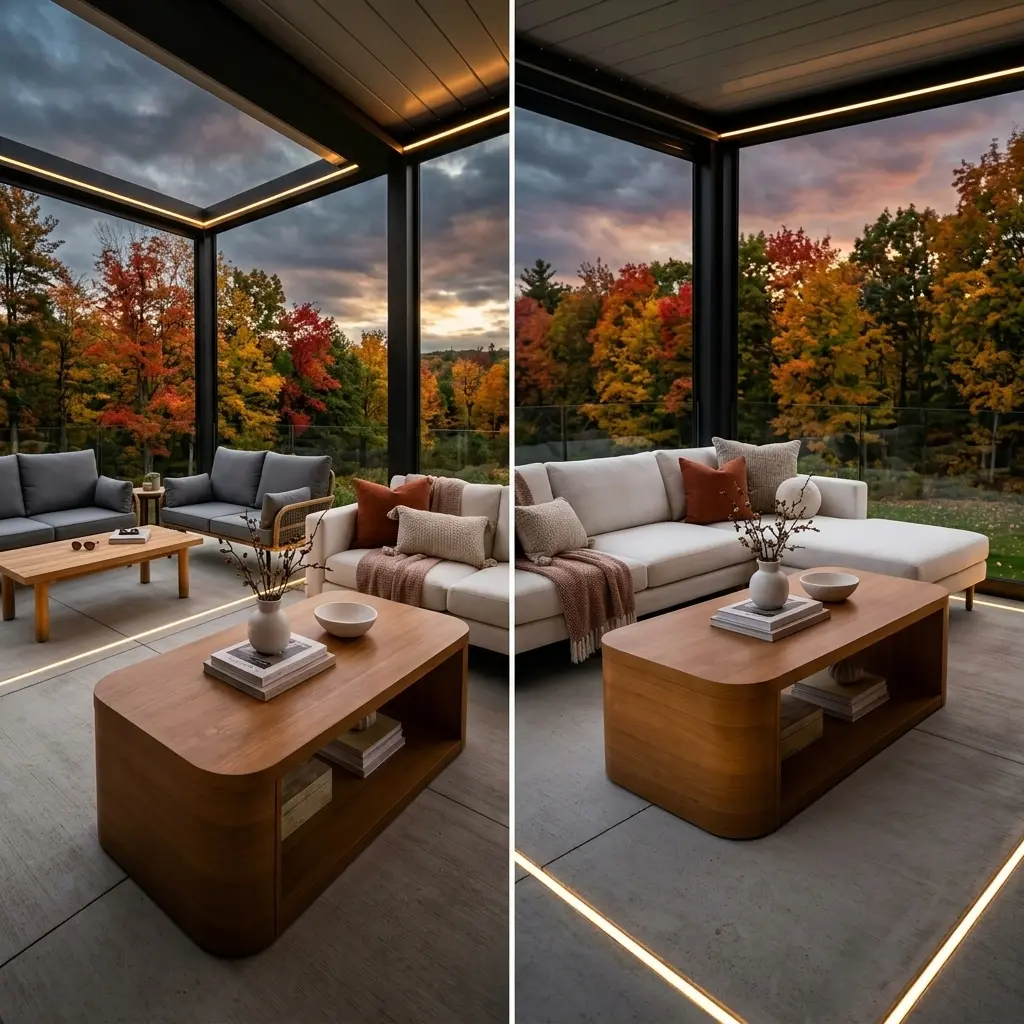 Semi-Enclosed Outdoor Lounge with Panoramic Views — Luxury Version