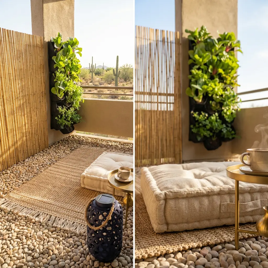 Balcony Zen Retreat with Vertical Garden