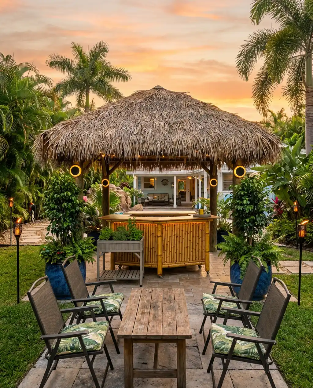 Tropical Oasis BBQ Hut with Palapa Roof