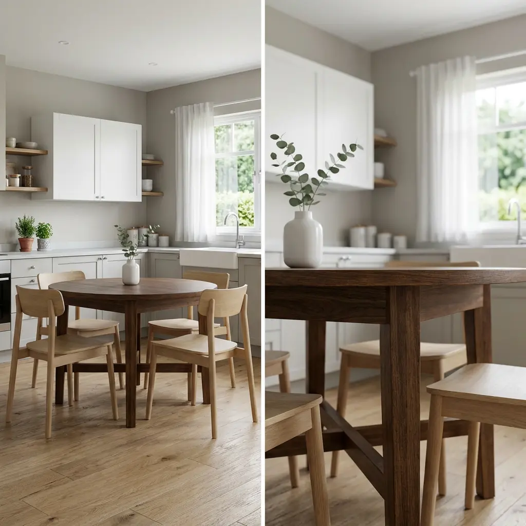 White and Dark Wood Kitchen with Scandinavian Simplicity