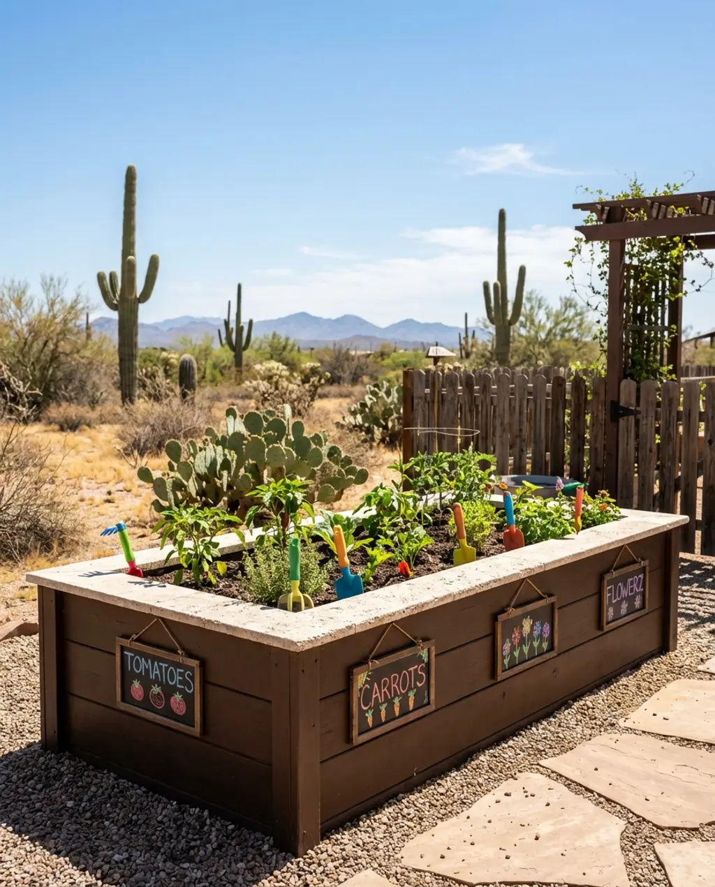 Children's Playful Raised Bed Garden with Chalkboard Labels — Luxury Version