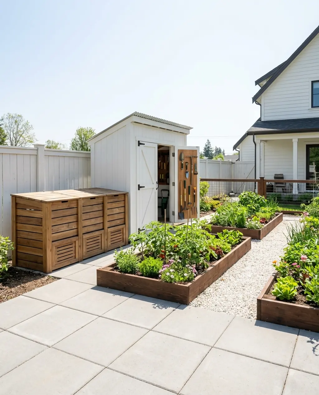 Home Garden with Dedicated Composting and Tool Shed Area — Luxury Version