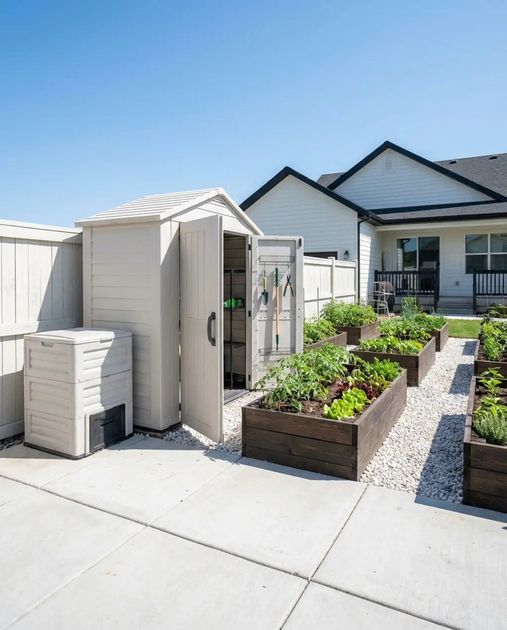 Home Garden with Dedicated Composting and Tool Shed Area — Budget Version