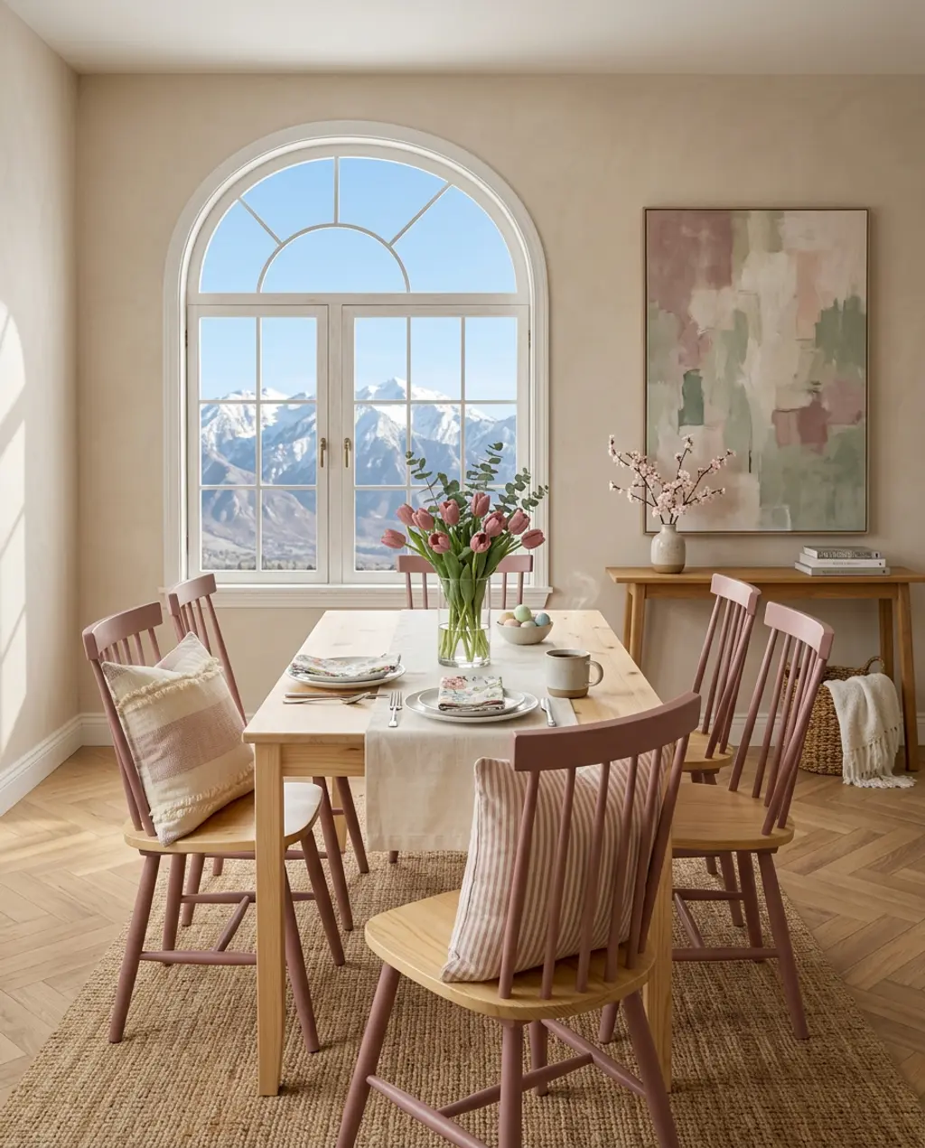 Pastel Farmhouse Easter Tablescape for Brunch — Budget Version